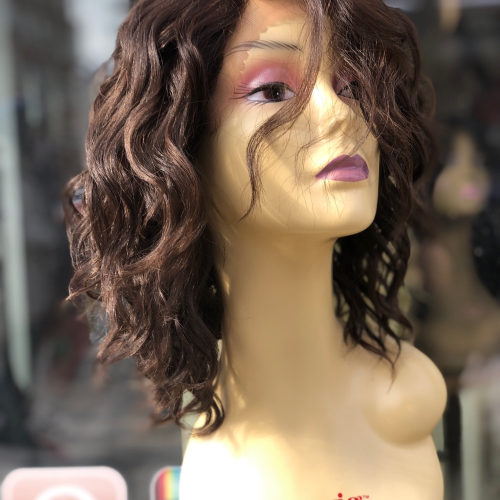 Brown highlights curly Lacefront Bob Wig ask if available - Picture 6 of 8